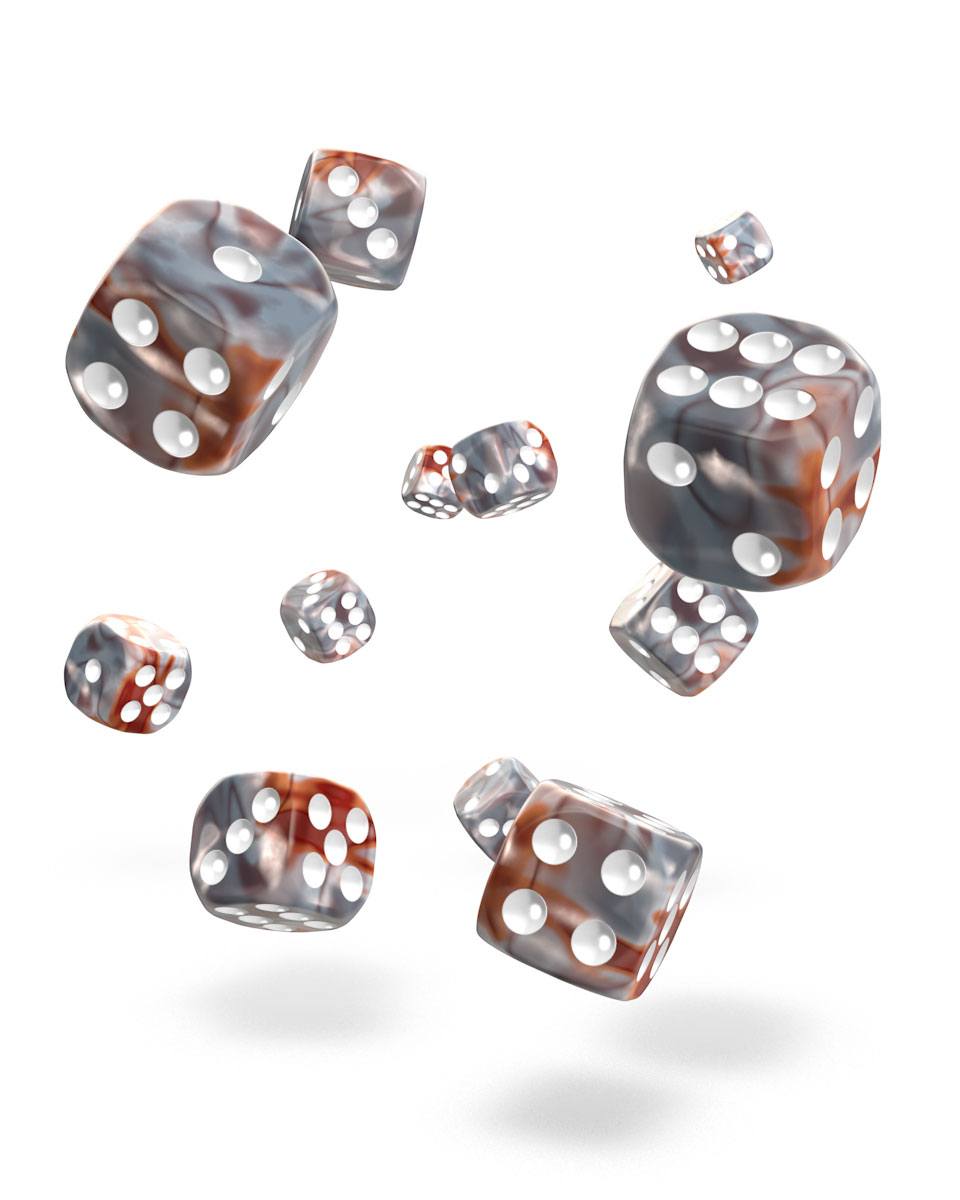 Oakie Doakie Dice - D6 Dice 12 mm Gemidice - Silver-Rust [36]